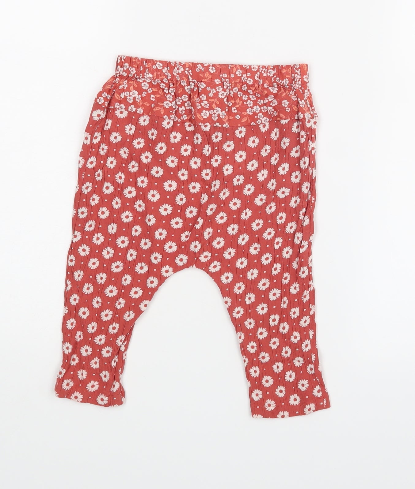 NEXT Girls Red Floral   Trousers Size 9-12 Months