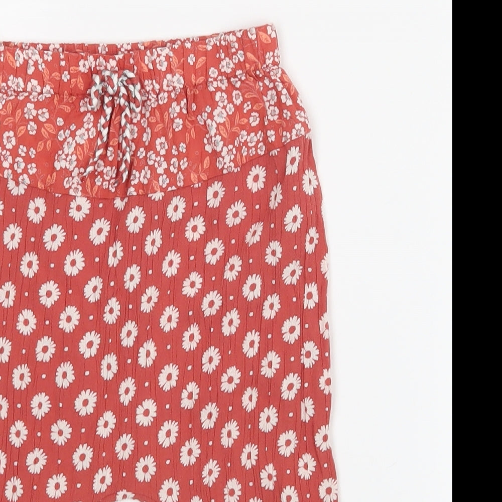 NEXT Girls Red Floral   Trousers Size 9-12 Months