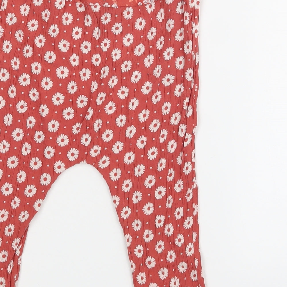 NEXT Girls Red Floral   Trousers Size 9-12 Months