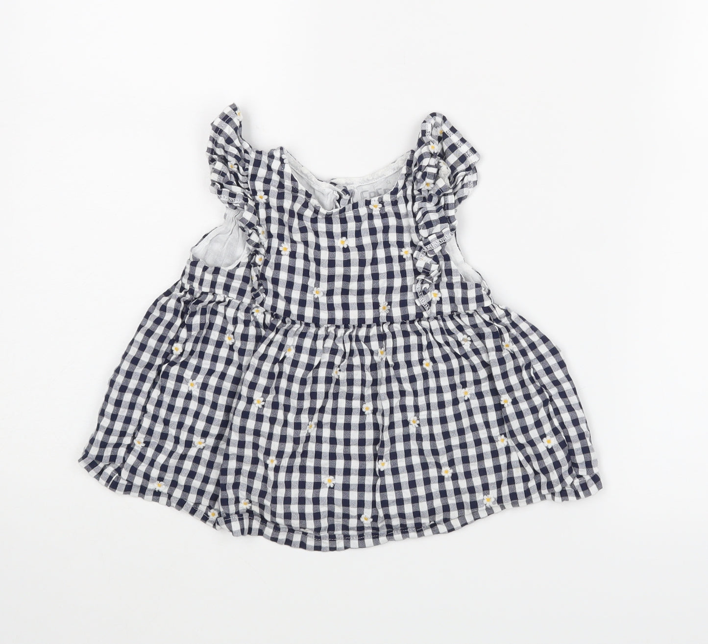 F&F Girls Blue Check  A-Line  Size 12-18 Months