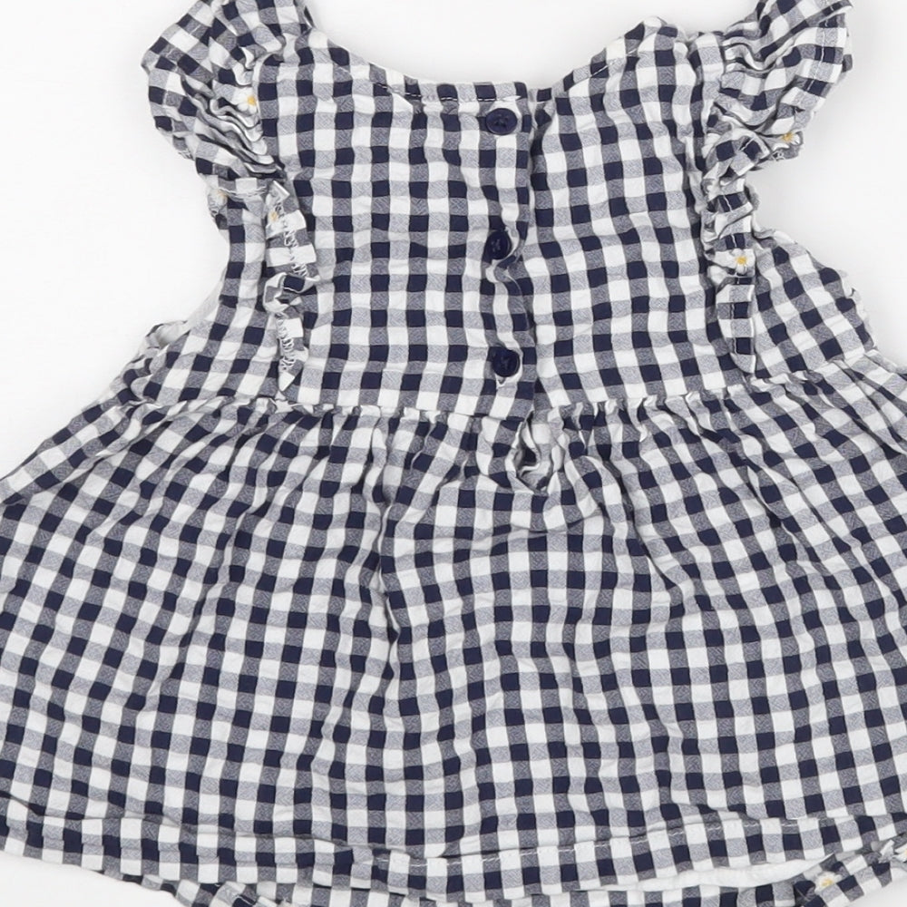 F&F Girls Blue Check  A-Line  Size 12-18 Months