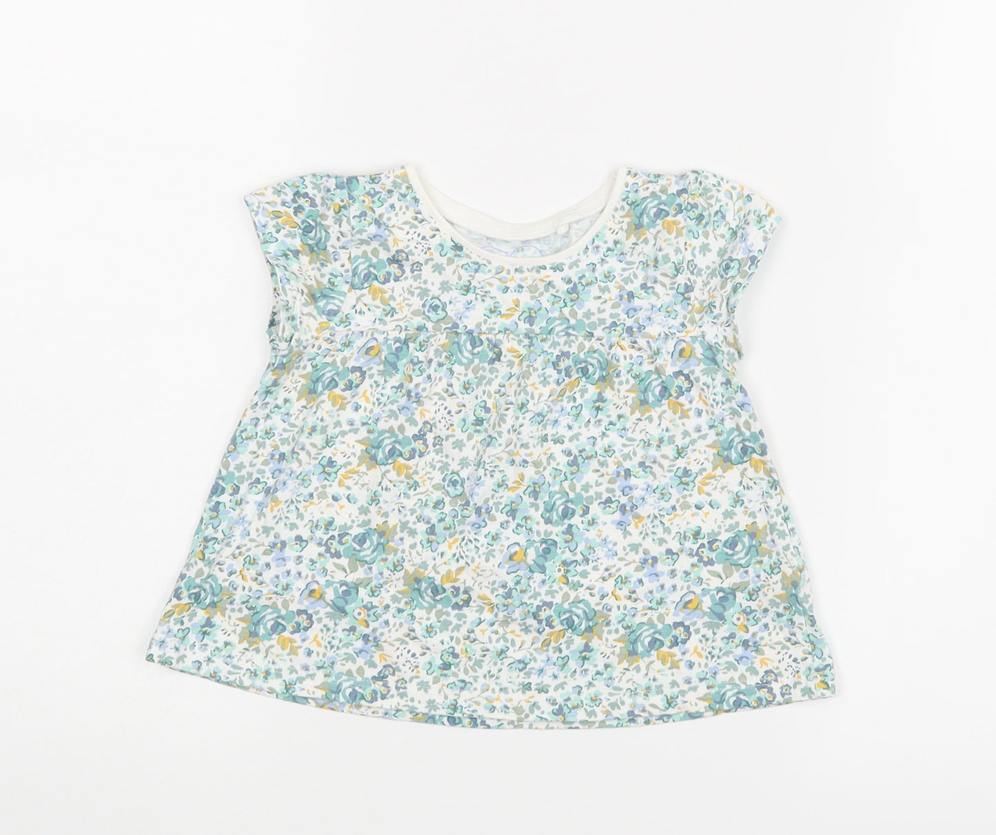NEXT Girls Green Floral  Basic Blouse Size 9-12 Months