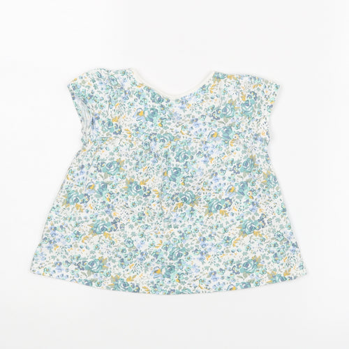 NEXT Girls Green Floral  Basic Blouse Size 9-12 Months