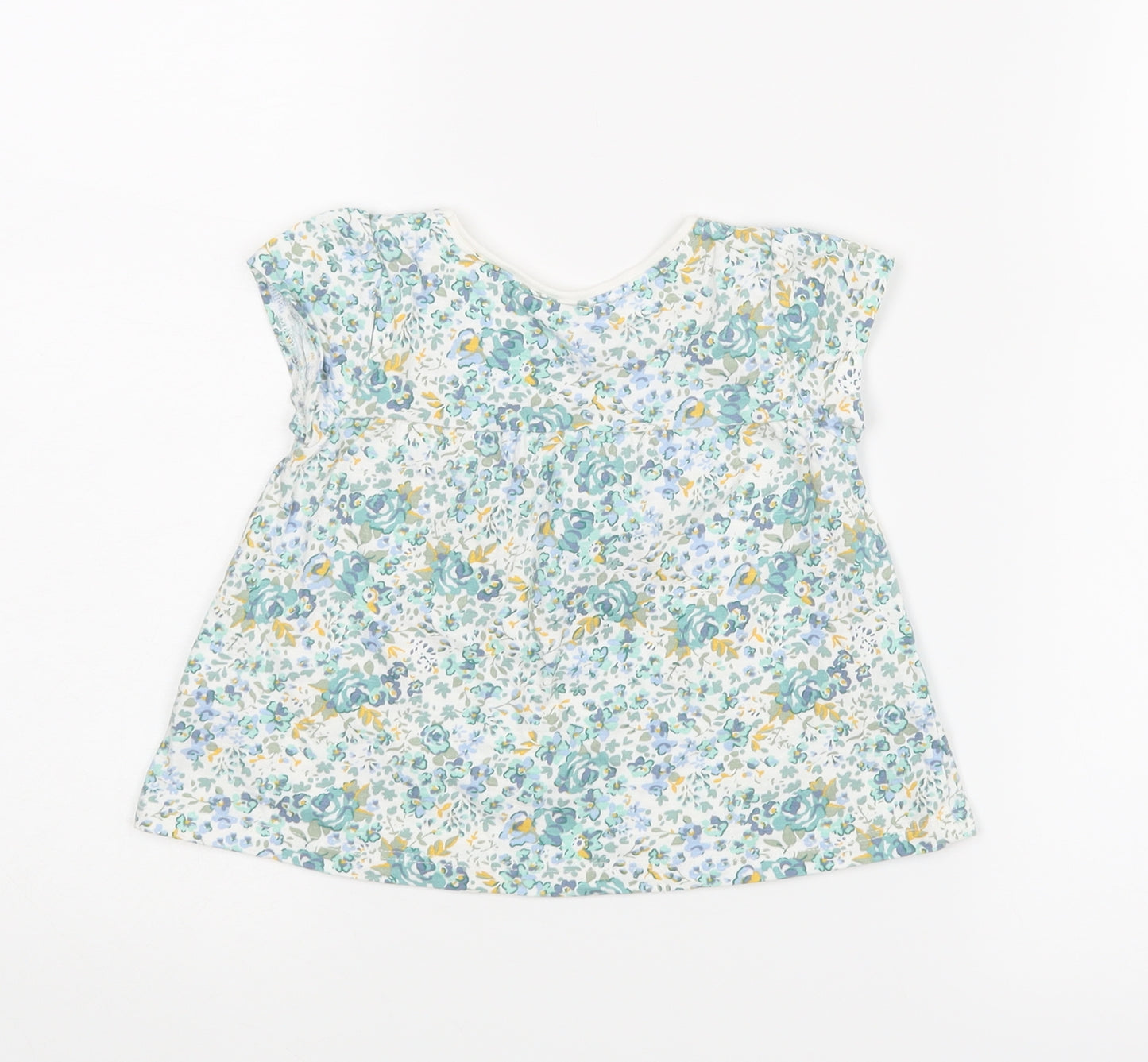 NEXT Girls Green Floral  Basic Blouse Size 9-12 Months