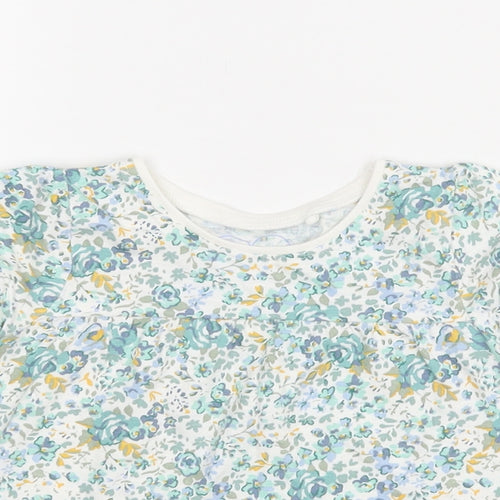NEXT Girls Green Floral  Basic Blouse Size 9-12 Months