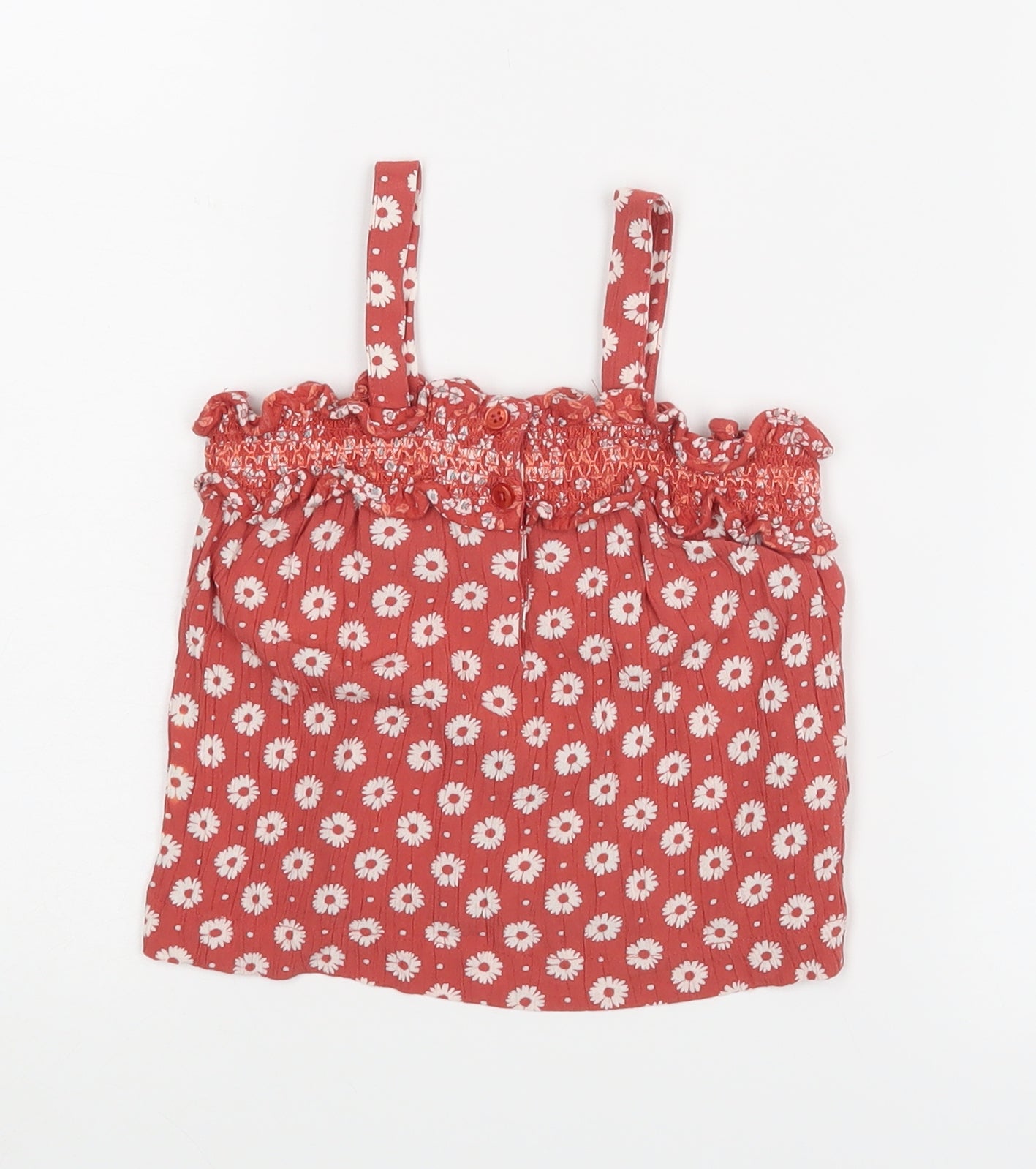 NEXT Girls Red Floral  Basic Blouse Size 9-12 Months
