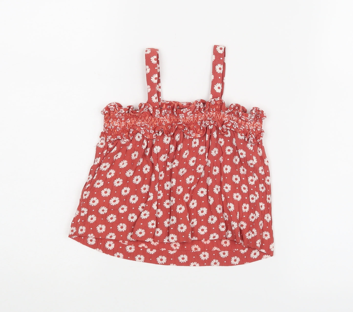 NEXT Girls Red Floral  Basic Blouse Size 9-12 Months