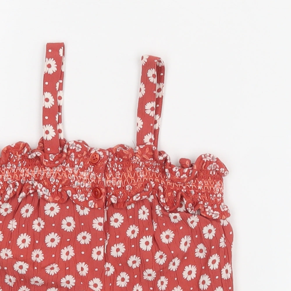 NEXT Girls Red Floral  Basic Blouse Size 9-12 Months