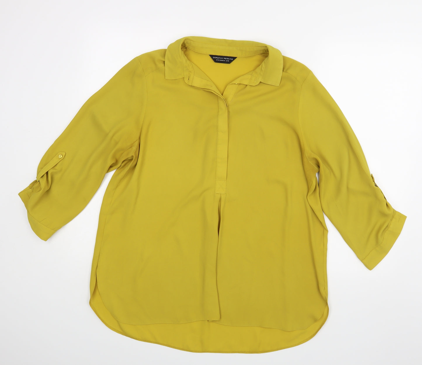 Dorothy Perkins Womens Yellow   Basic Blouse Size 16