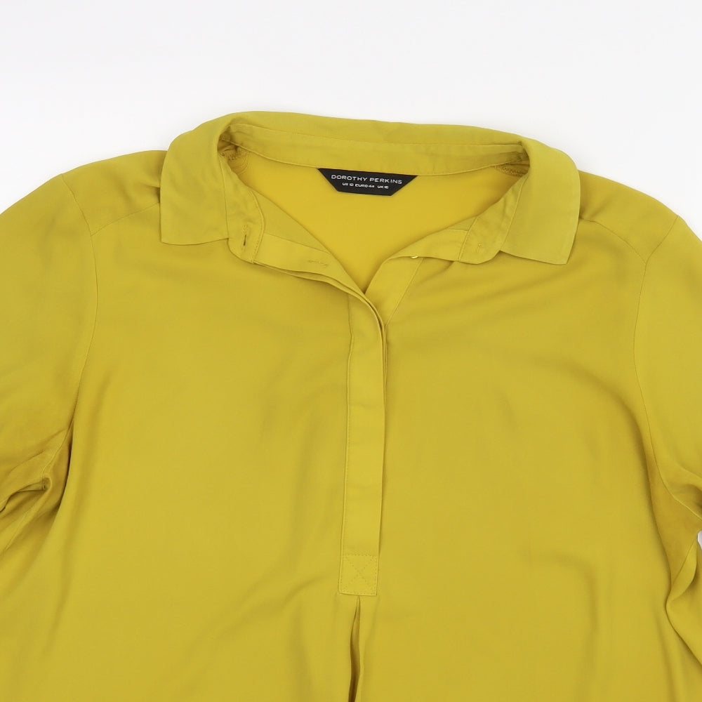 Dorothy Perkins Womens Yellow   Basic Blouse Size 16