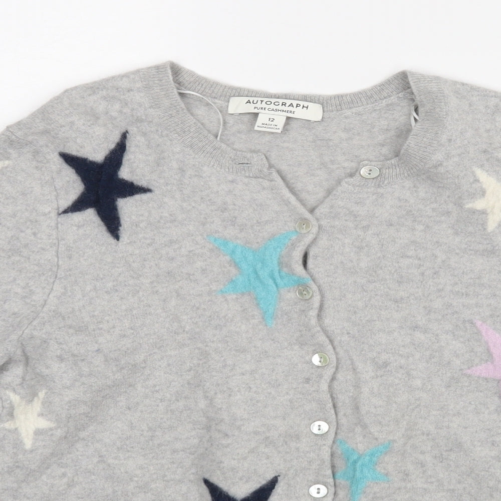 Autoghraph Womens Grey   Cardigan Jumper Size 12  - Stars