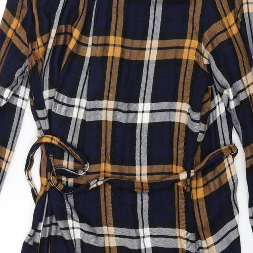 M&Co Womens Blue Check  Shirt Dress  Size 16