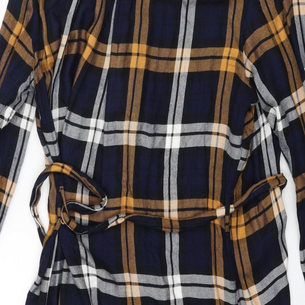 M&Co Womens Blue Check  Shirt Dress  Size 16