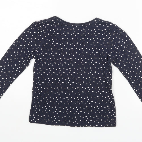 Primark Girls Blue Polka Dot  Basic T-Shirt Size 4-5 Years  - Be Happy