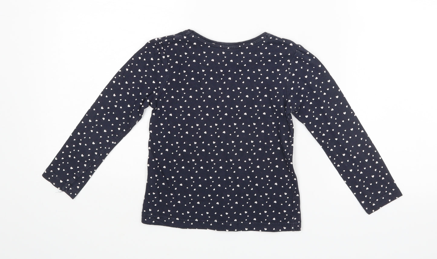 Primark Girls Blue Polka Dot  Basic T-Shirt Size 4-5 Years  - Be Happy