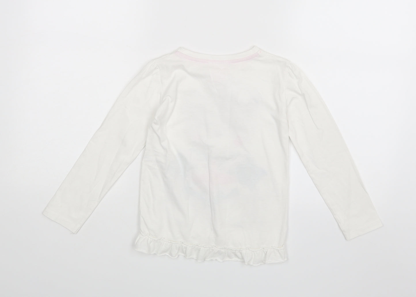 Young Dimension Girls White   Pullover T-Shirt Size 5-6 Years
