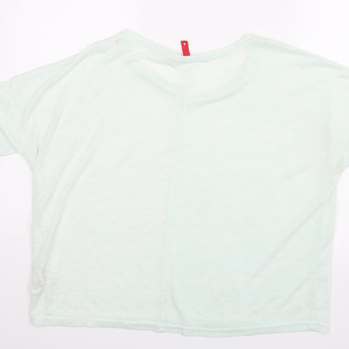H&M Womens Green  Velour Basic Blouse Size S