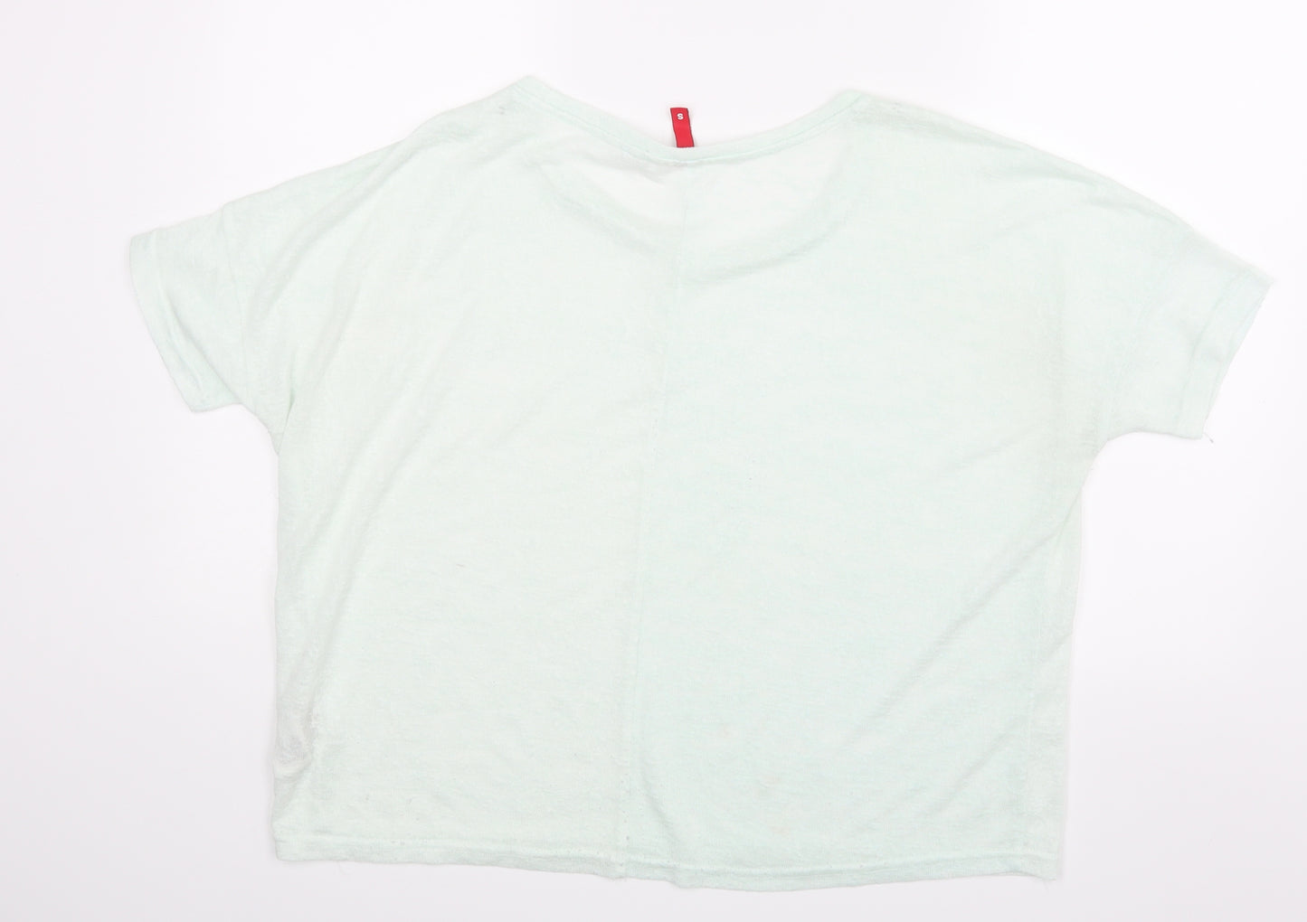 H&M Womens Green  Velour Basic Blouse Size S