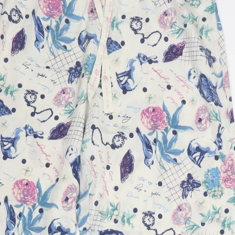TU Womens White Floral   Pyjama Pants Size 14