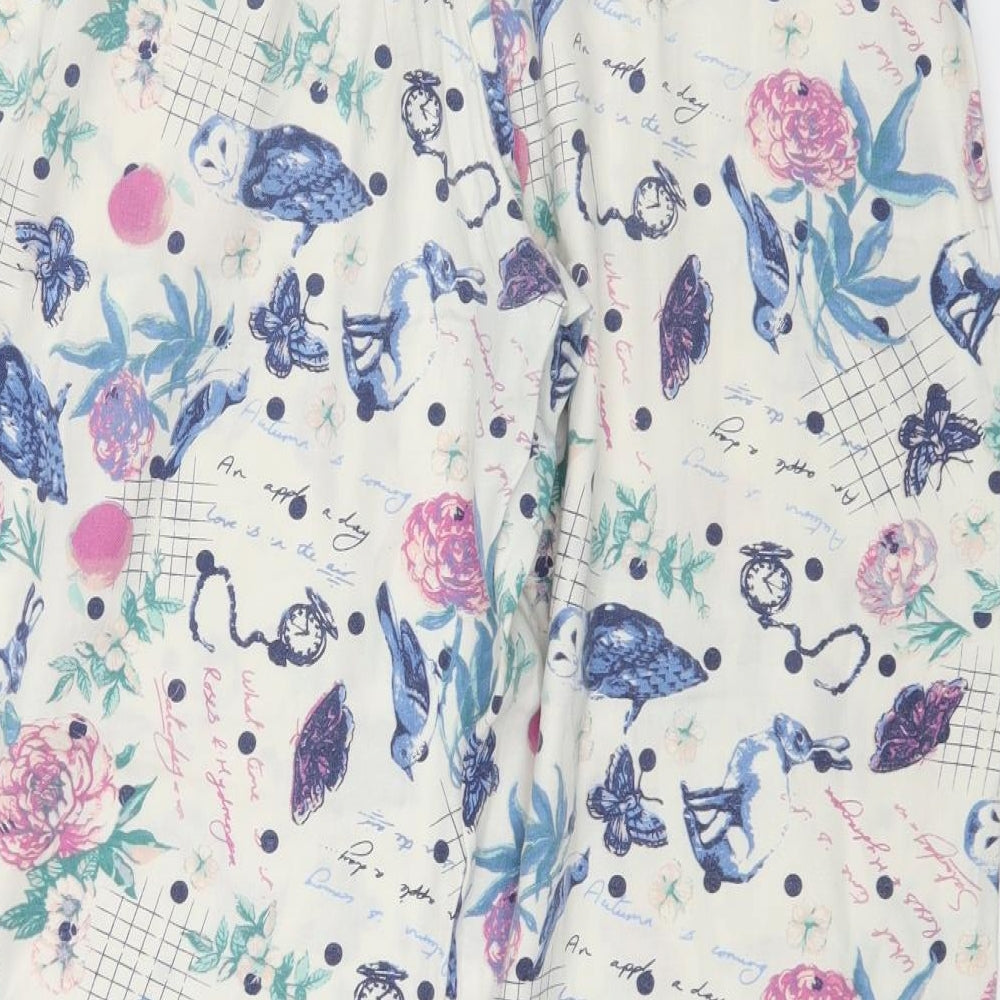 TU Womens White Floral   Pyjama Pants Size 14