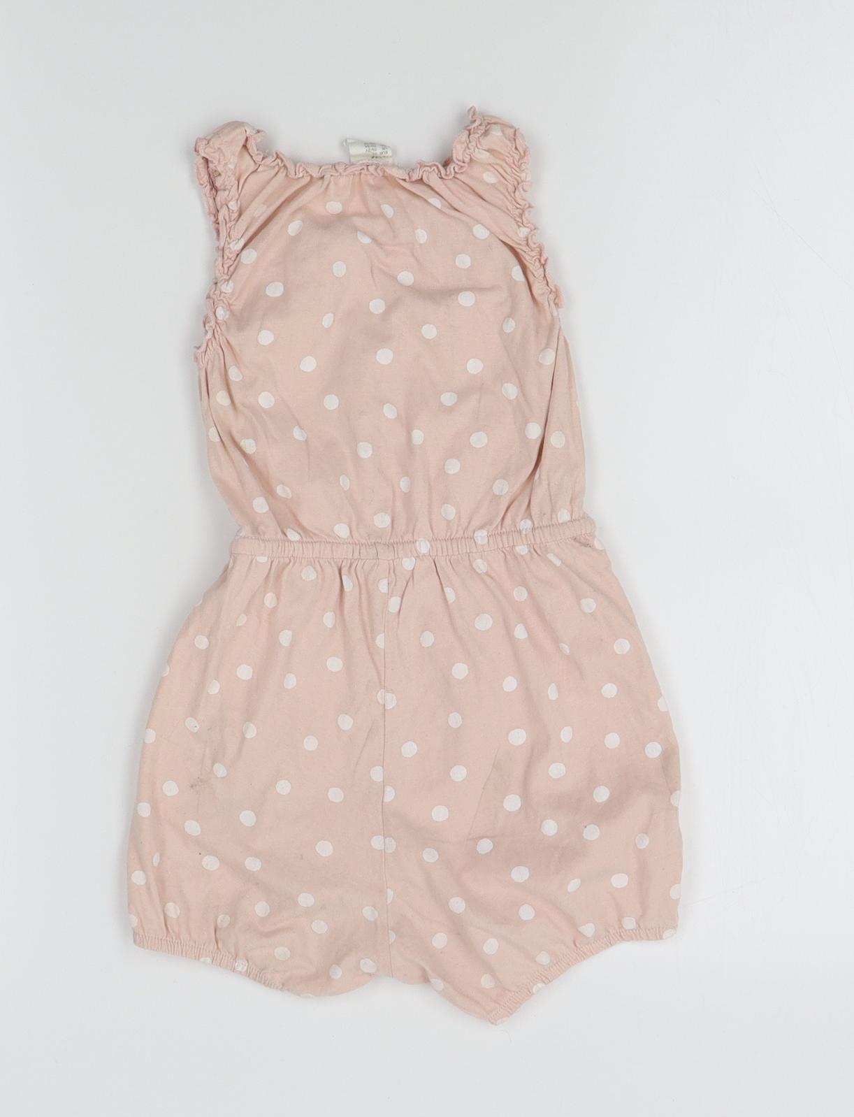 H&M Girls Pink Polka Dot  Romper One-Piece Size 18-24 Months