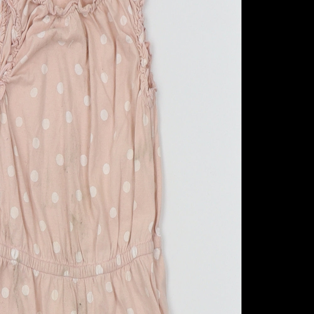 H&M Girls Pink Polka Dot  Romper One-Piece Size 18-24 Months