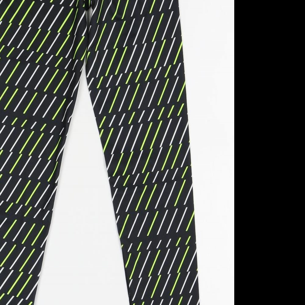 Nike Womens Black Striped   Leggings Size M L29 in