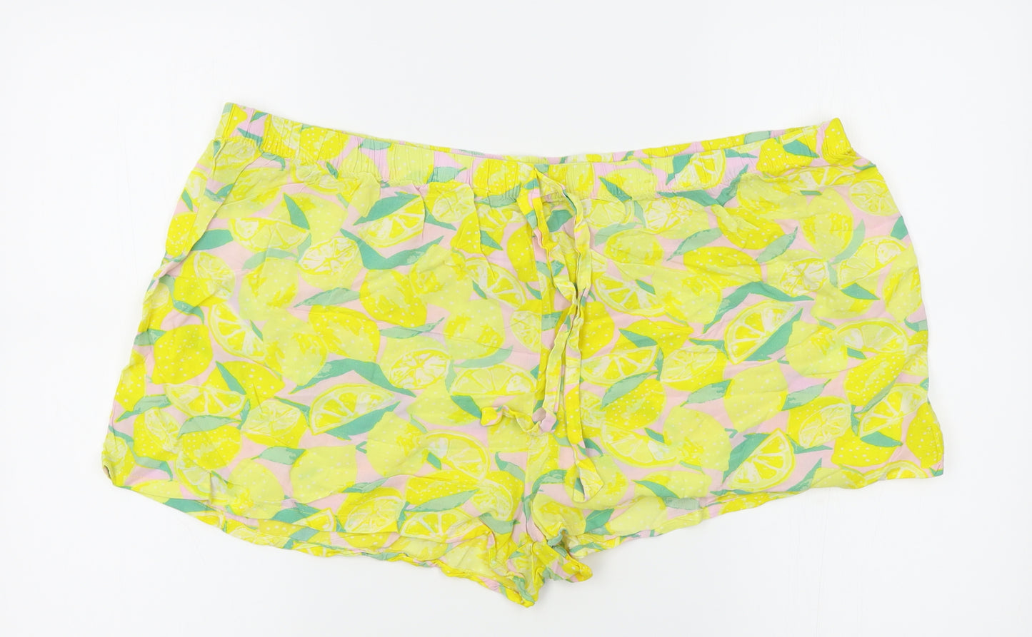 Primark Womens Yellow   Mom Shorts Size XL - lemons