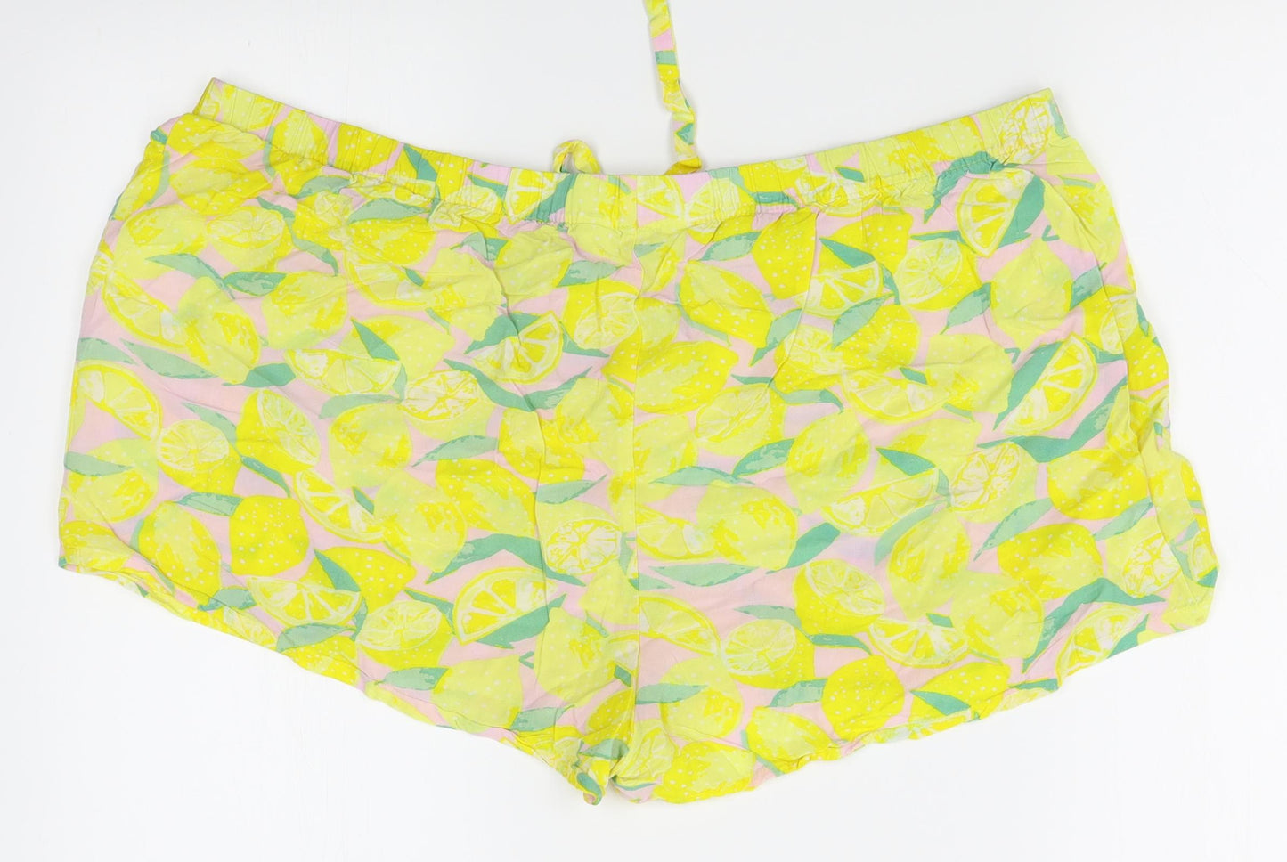 Primark Womens Yellow   Mom Shorts Size XL - lemons