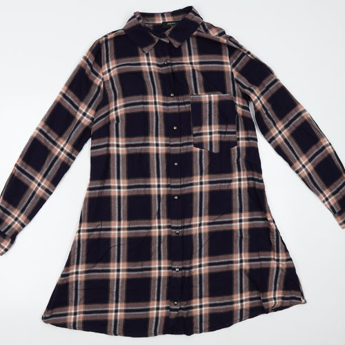 Papaya Womens Black Plaid  T-Shirt Dress  Size 10
