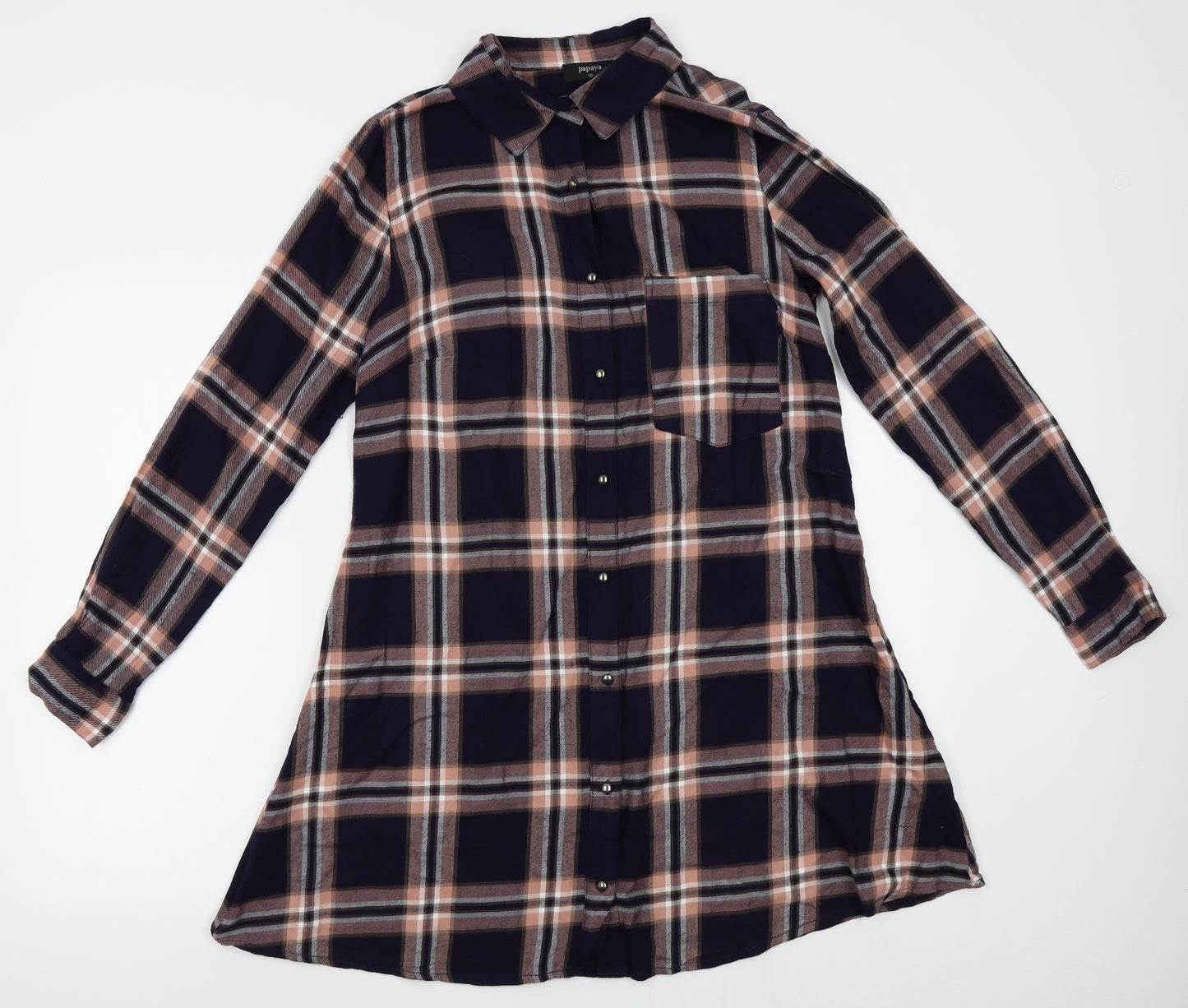 Papaya Womens Black Plaid  T-Shirt Dress  Size 10
