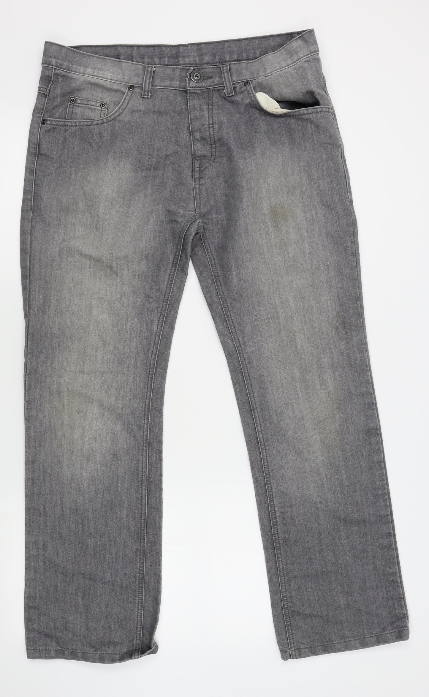 denimco Mens Grey   Straight Jeans Size 36 L30 in