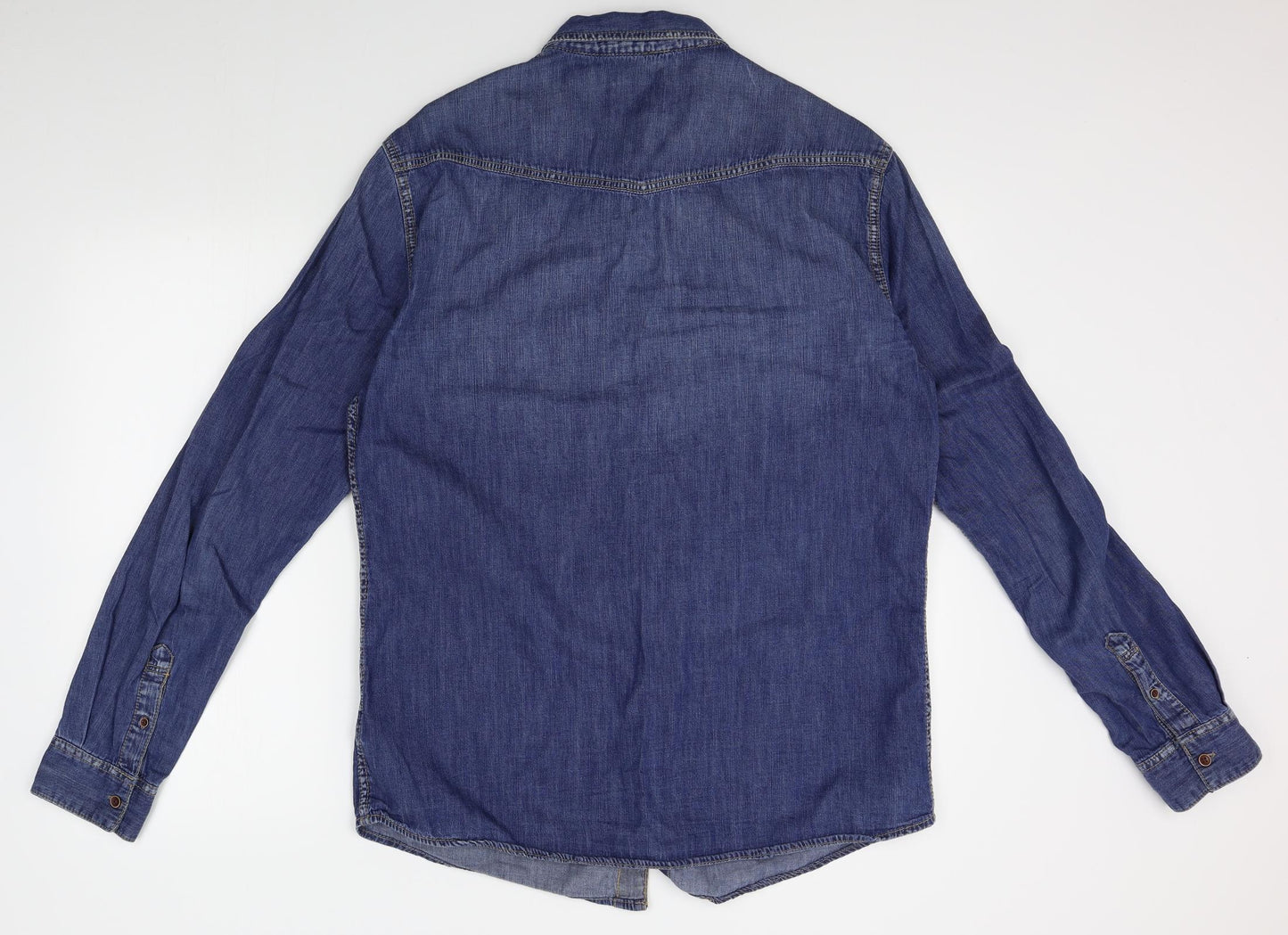 Bershka Mens Blue    Button-Up Size XL