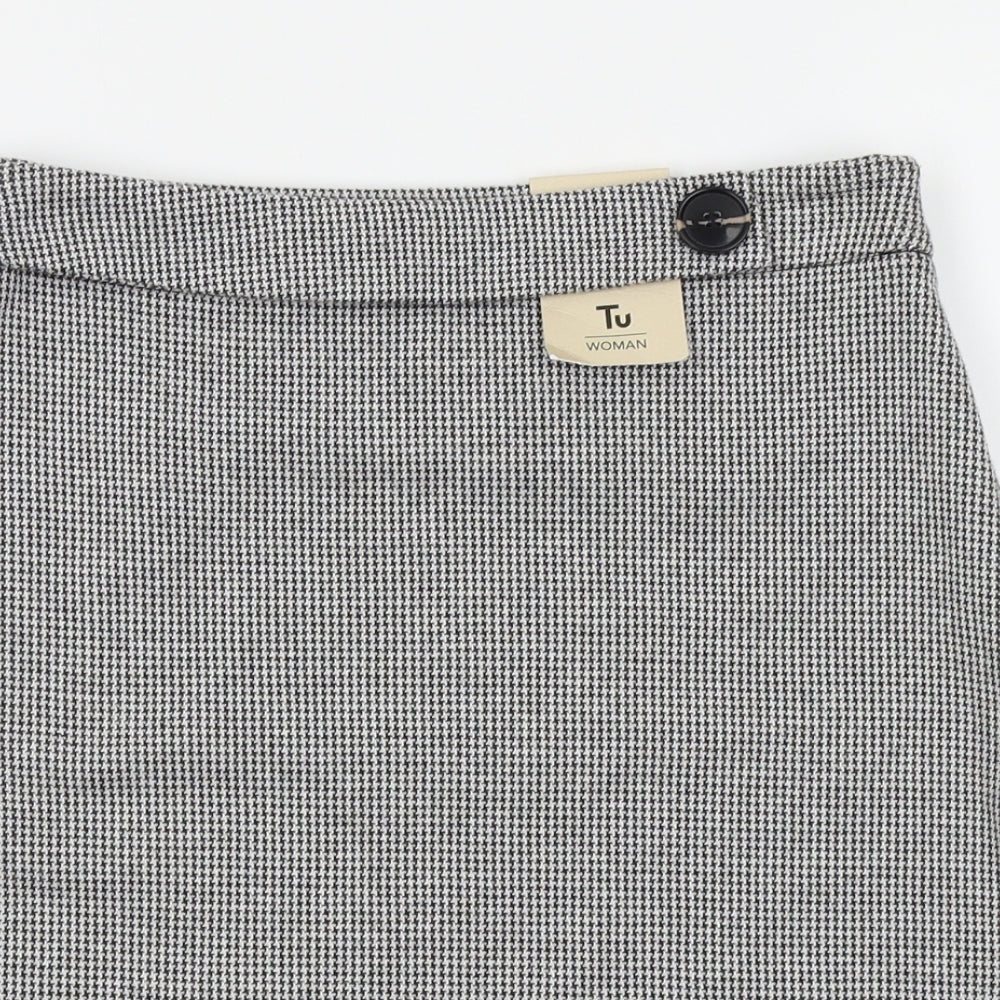 TU Womens Grey Check  Straight & Pencil Skirt Size 8