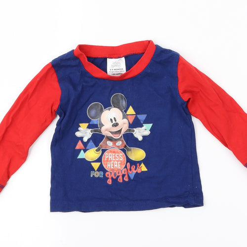 Disney Baby Boys Blue   Pullover T-Shirt Size 6-9 Months  - Mickey Mouse
