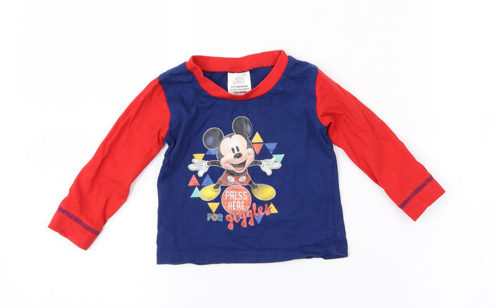 Disney Baby Boys Blue Pullover T-Shirt Size 6-9 Months - Mickey Mouse