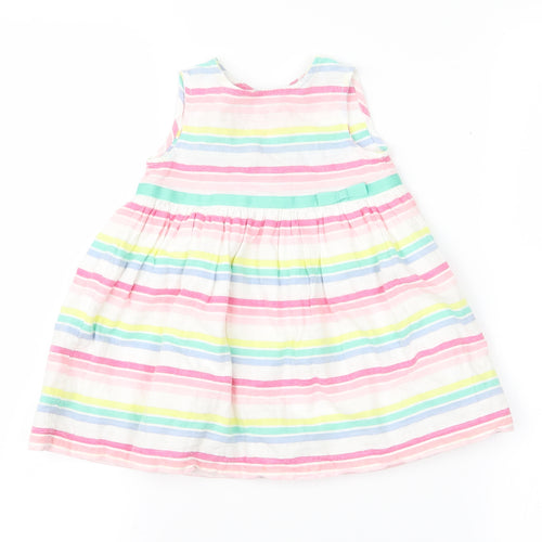 Baby M&Co Girls Multicoloured Striped  A-Line  Size 6-9 Months