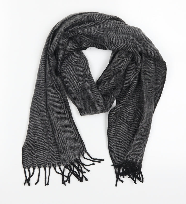 Preworn Womens Grey Herringbone   Scarf