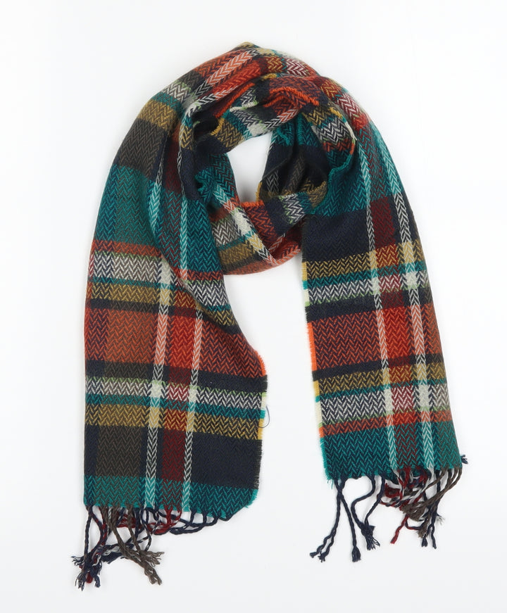 Tom Franks Womens Multicoloured Check Scarf