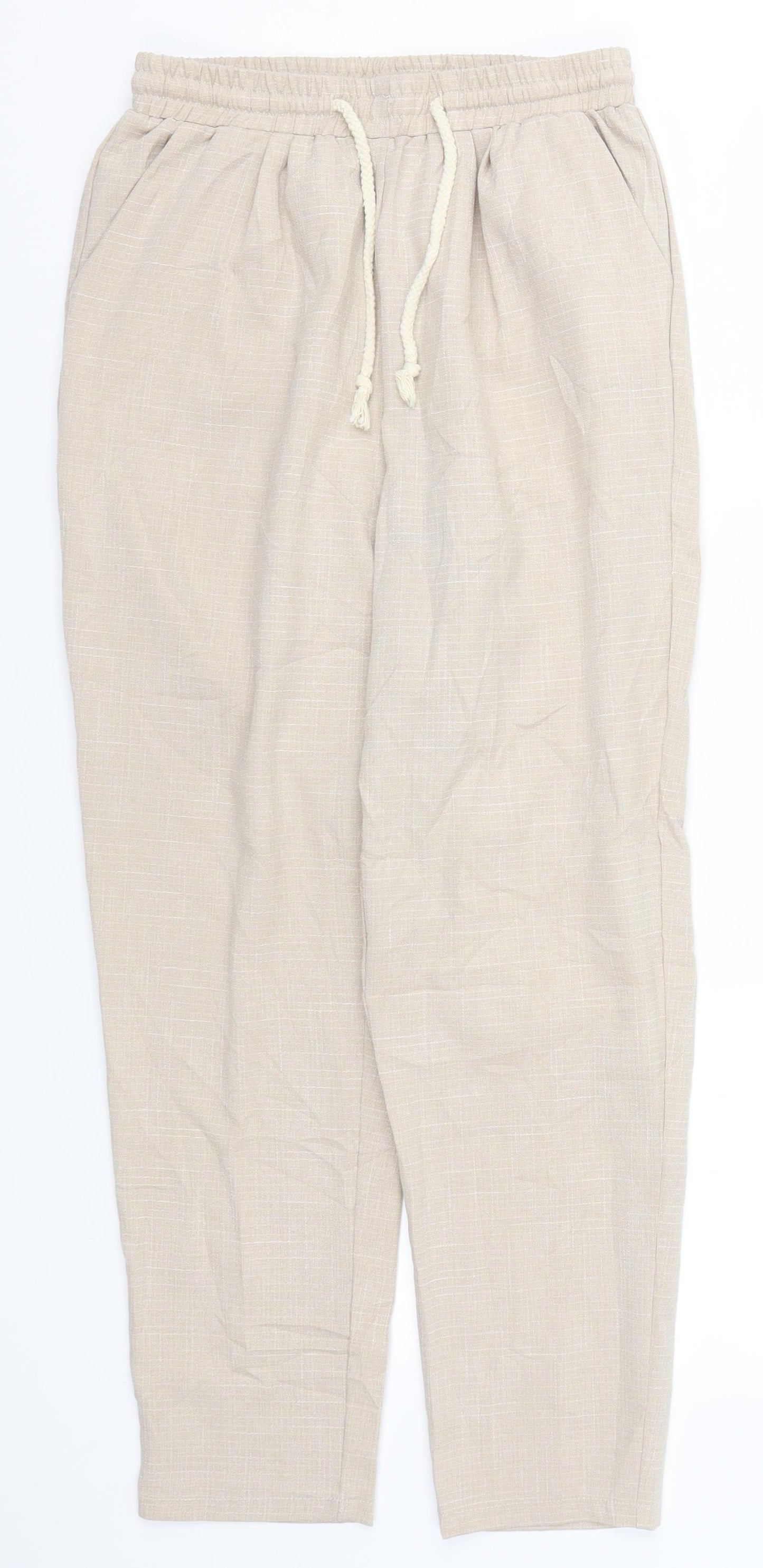 PRETTYLITTLETHING Womens Beige   Trousers  Size 8 L24.5 in