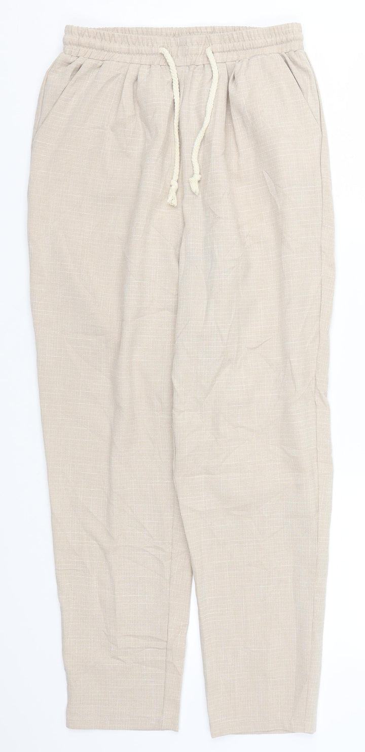 PRETTYLITTLETHING Womens Beige   Trousers  Size 8 L24.5 in