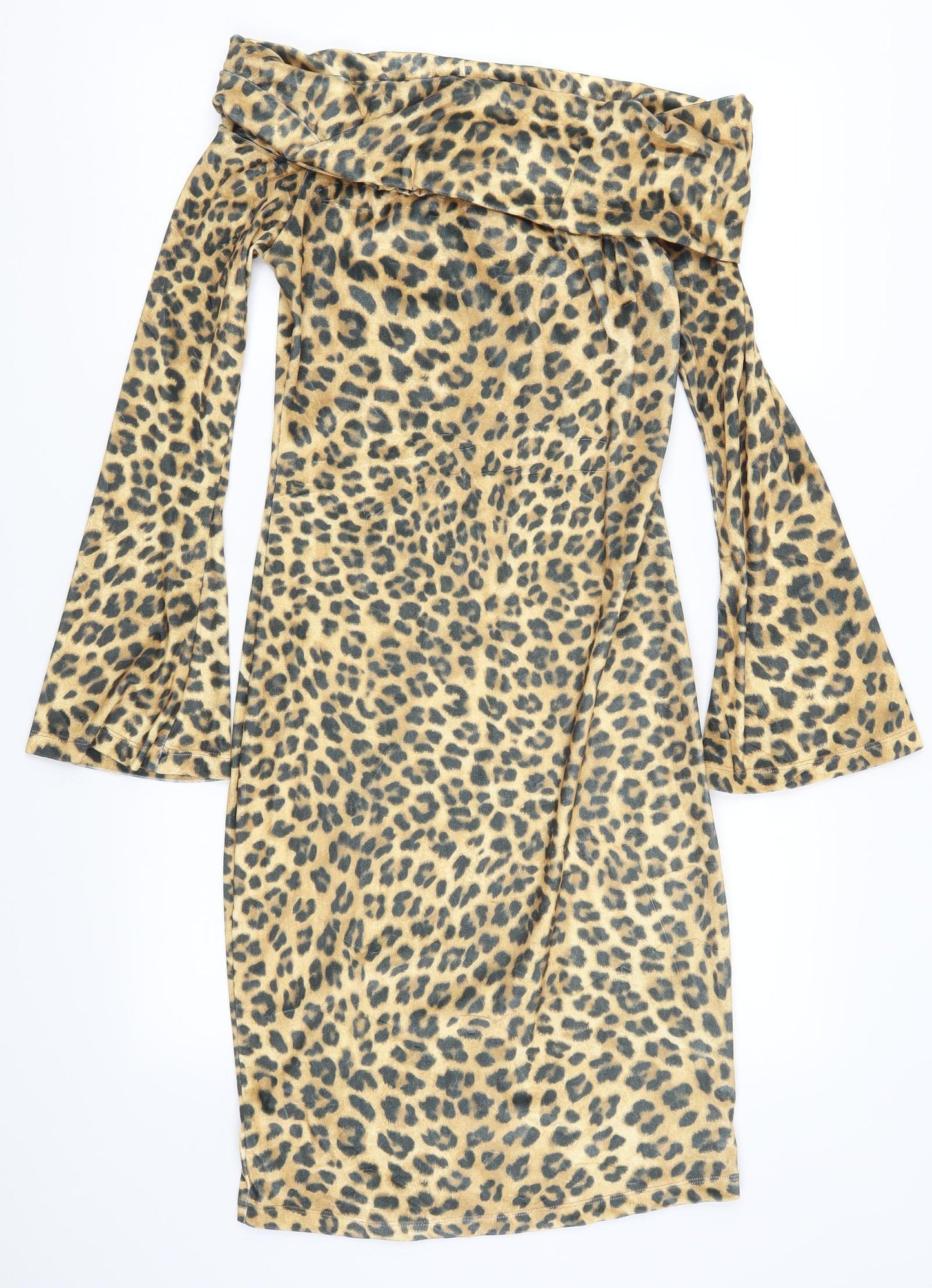Zibi London Womens Brown Animal Print  Bodycon  Size M