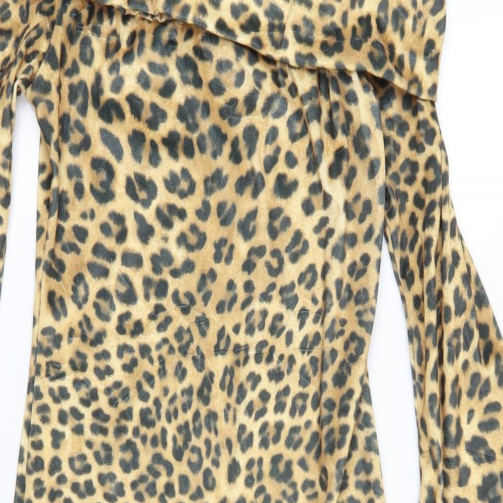 Zibi London Womens Brown Animal Print  Bodycon  Size M