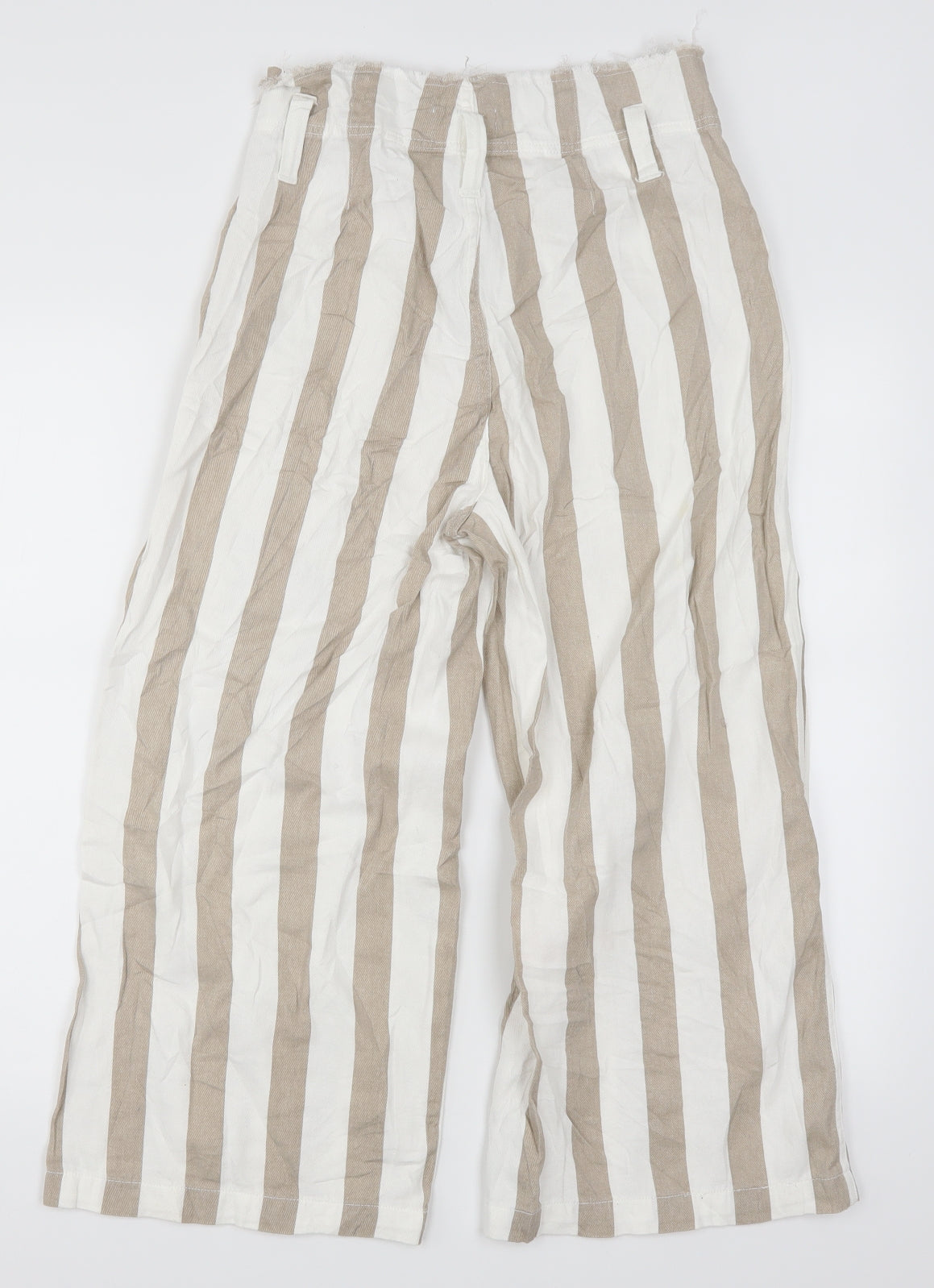 Topshop Womens Beige Striped  Trousers  Size 8 L22 in