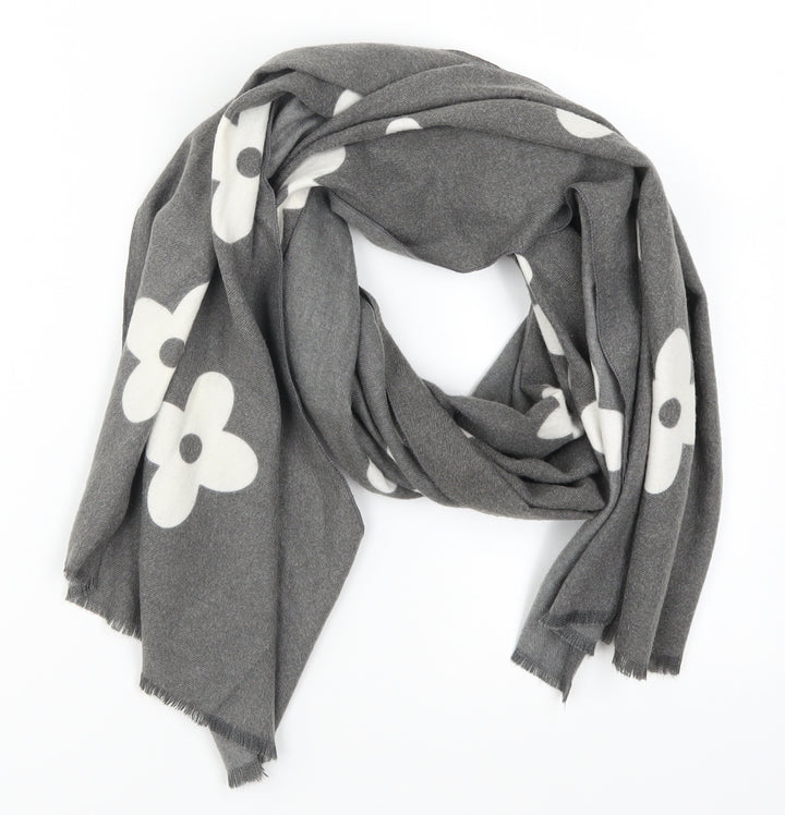 Preworn Womens Grey Floral   Scarf