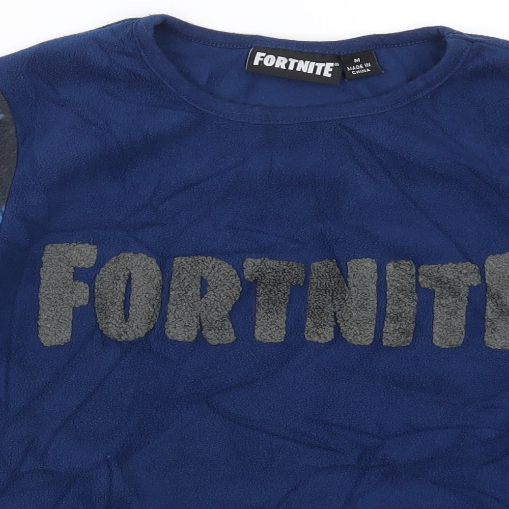 Primark Boys Blue Solid   Pyjama Top Size M  - Fortnite