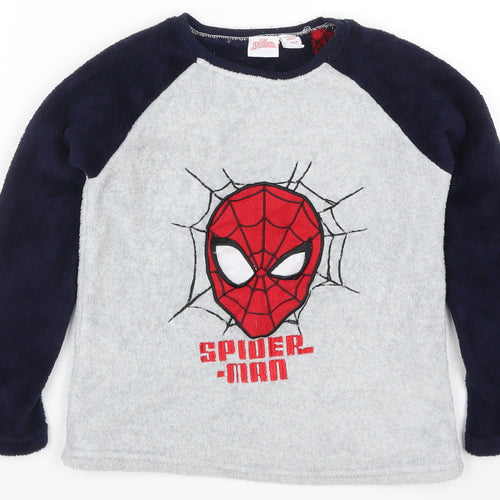 Primark Boys Grey Solid   Pyjama Top Size 8-9 Years  - Spider Man