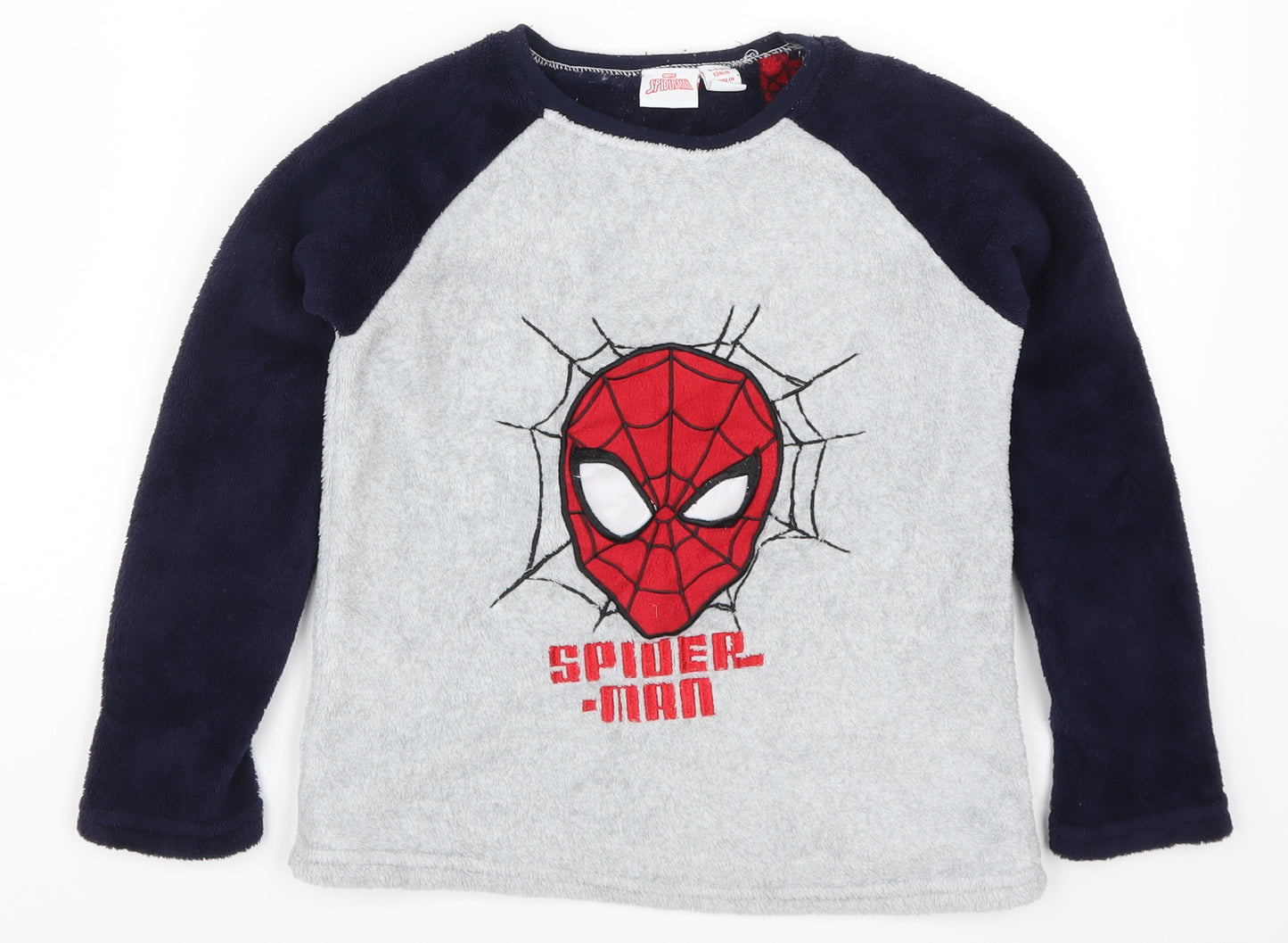 Primark Boys Grey Solid   Pyjama Top Size 8-9 Years  - Spider Man