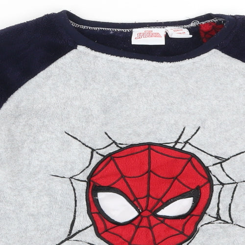 Primark Boys Grey Solid   Pyjama Top Size 8-9 Years  - Spider Man