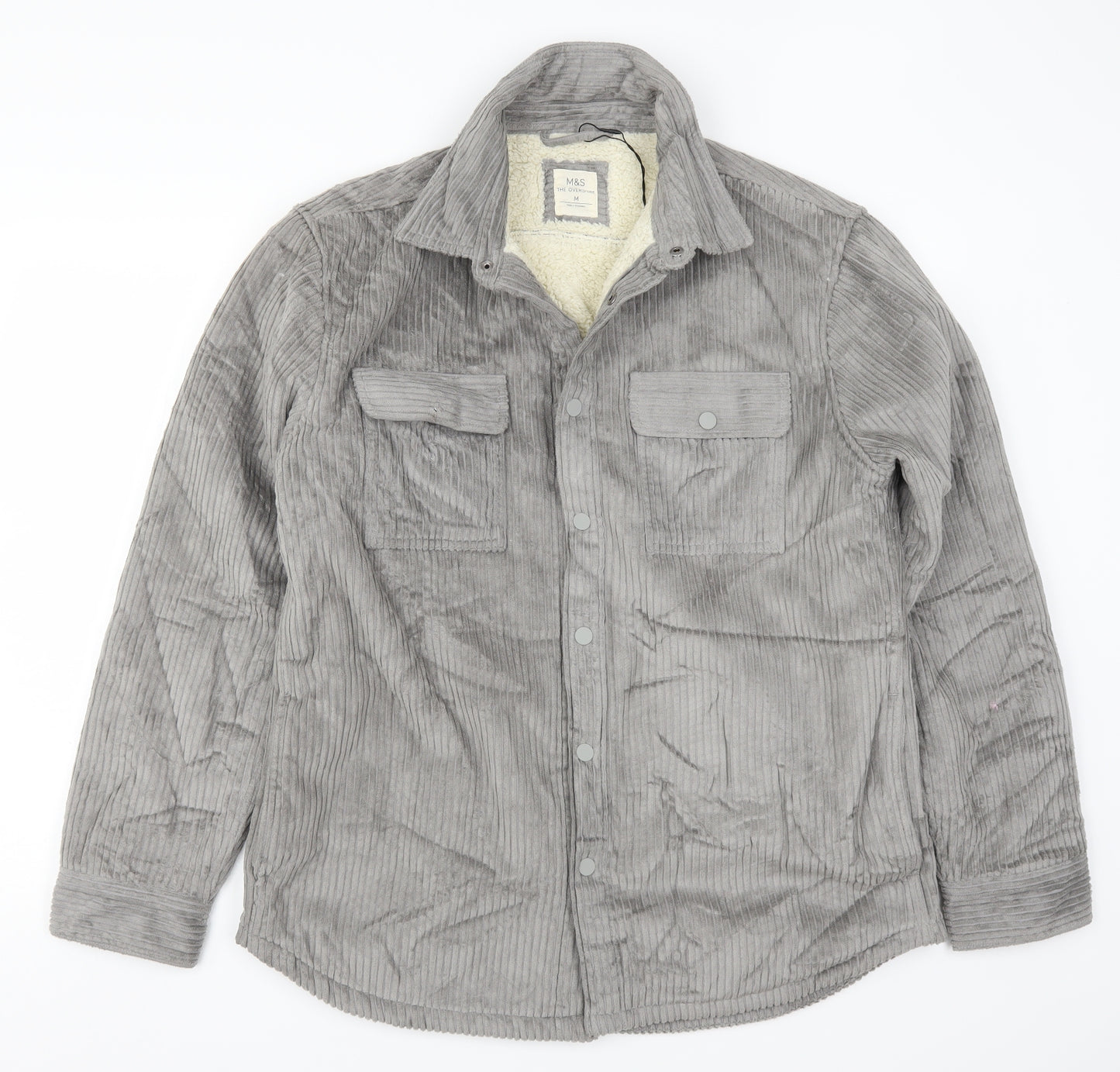 Marks and Spencer Mens Grey  Corduroy Jacket  Size M  - Shacket